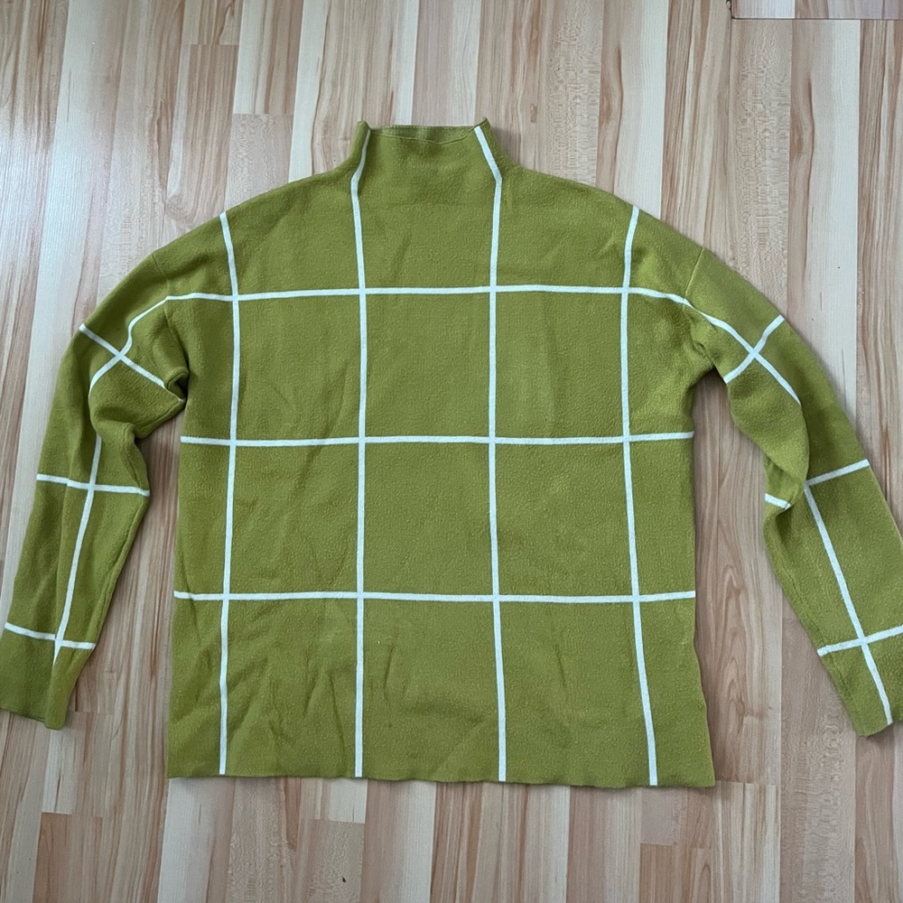 Cynthia Rowley Green Checked Sweater
